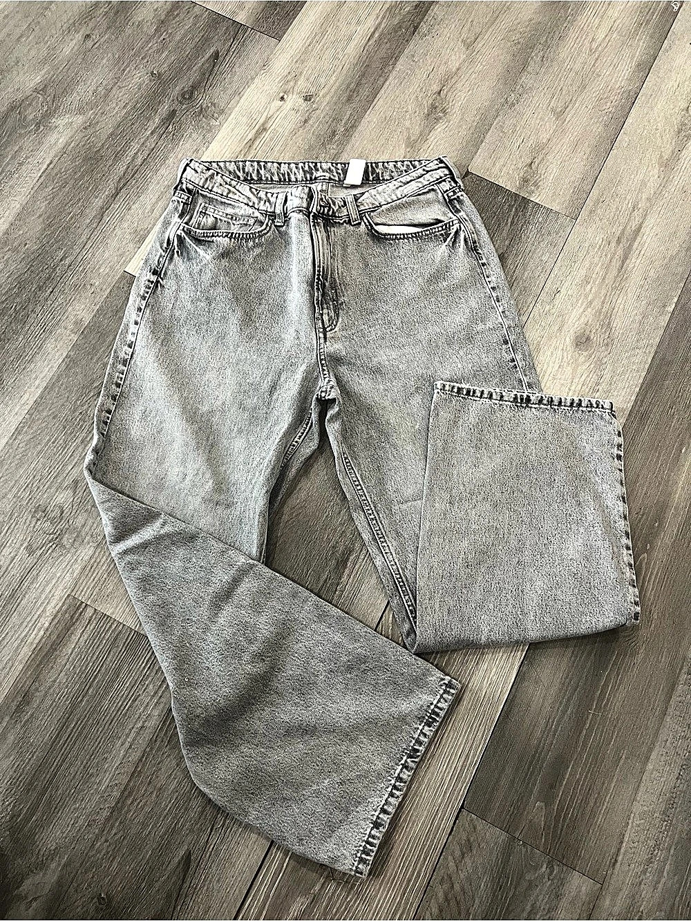 &Denim Ultra High Waist Jeans & Ultra High Waist Gray Jeans Waist 14